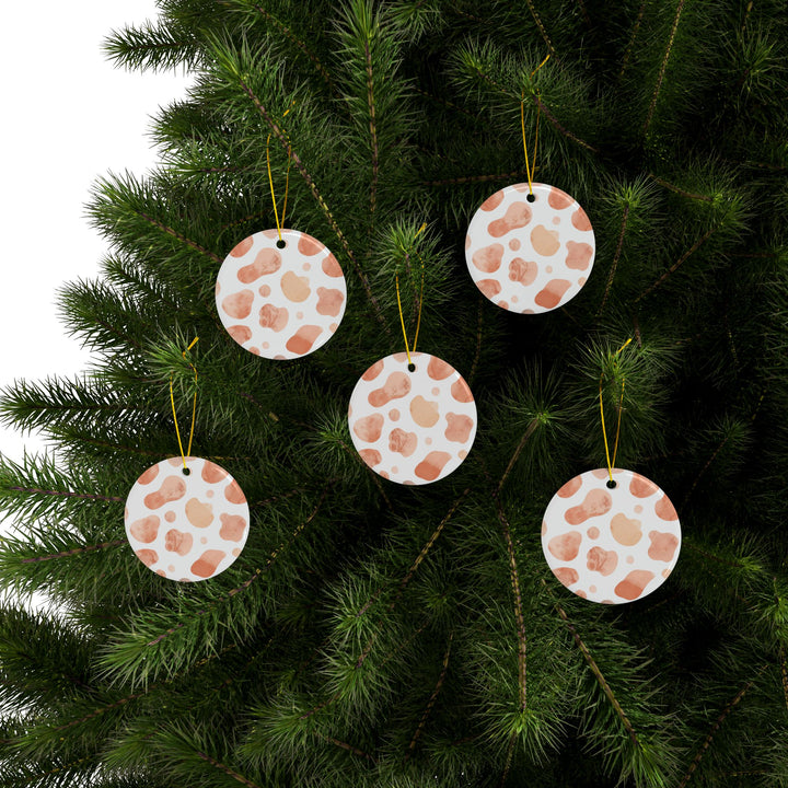 Custom Double-Sided Ceramic Ornaments – Modern Watercolor Abstract Print