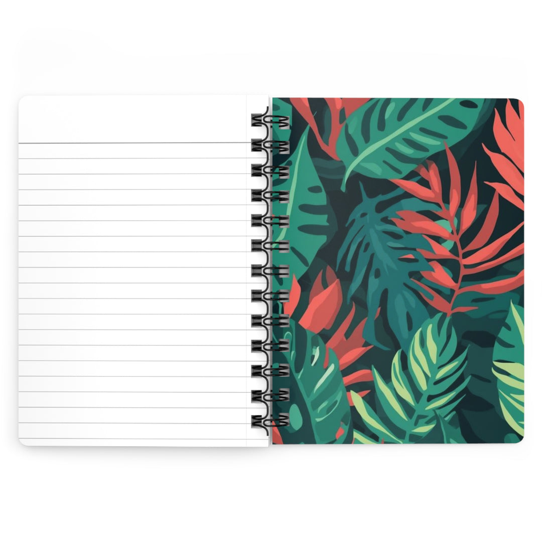 Spiral Bound Journal – Tropical Leaf Design, Durable, Customizable, Trendy