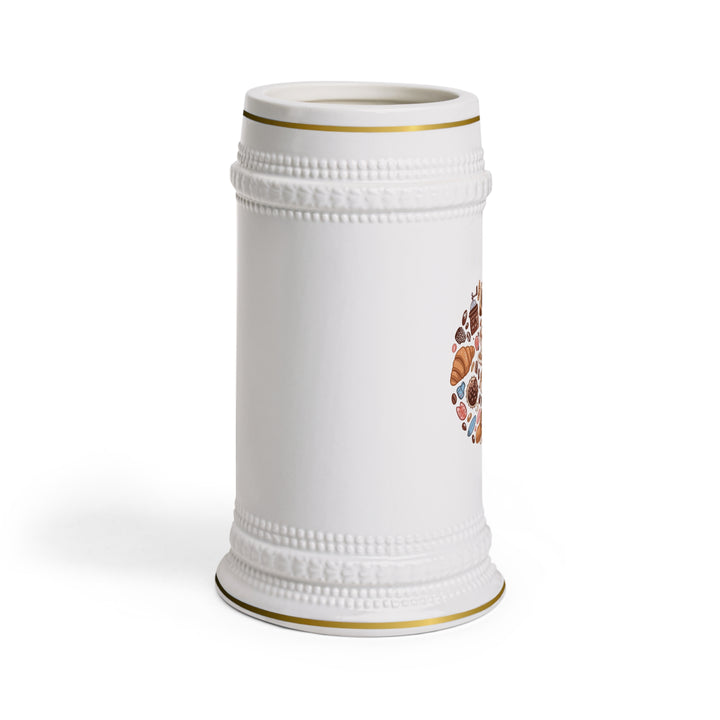 Custom Whimsical Coffee & Dessert Stein Mug – Trendy Cafe Vibes, 18oz