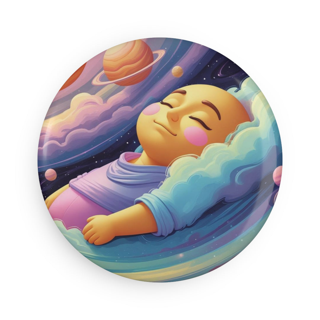 Custom Cosmic Baby Round Button Magnet – Dreamy Nursery Fridge Decor