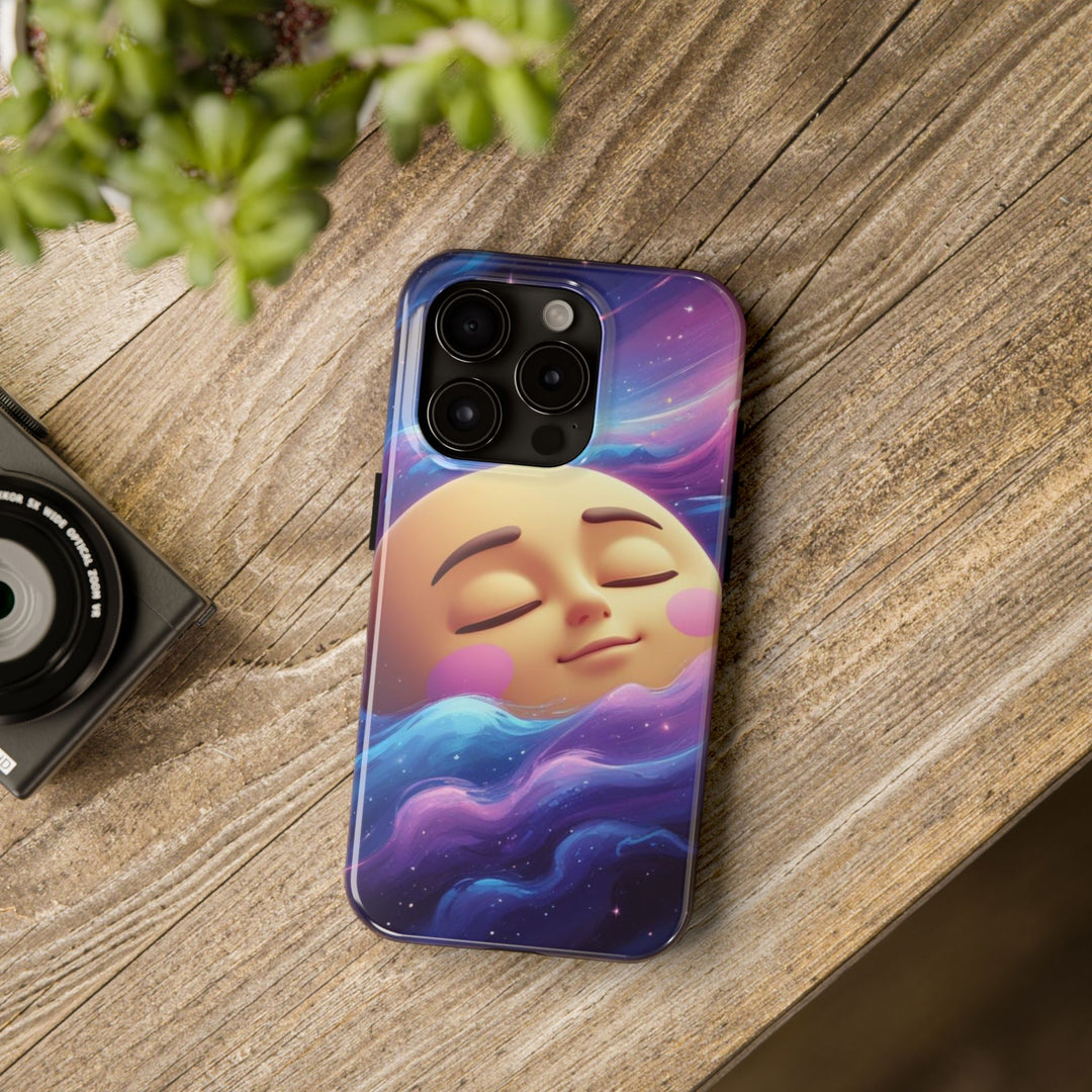 Tough Galaxy Moon Phone Case – Cute Space Design, Shockproof & Slim
