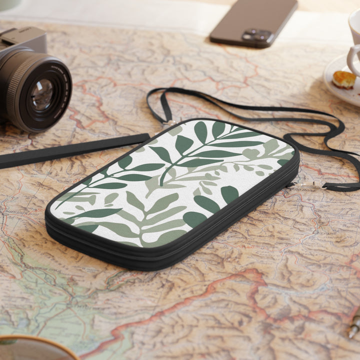 Vegan Leather RFID Passport Wallet – Botanical Leaf Print, Stylish Organizer