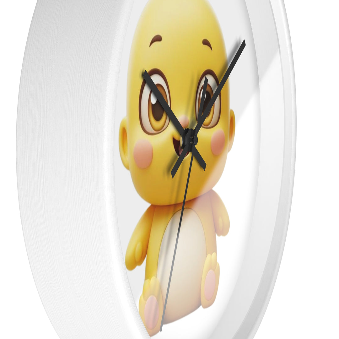 Modern Cute Chick Wall Clock – Silent Quartz, Adorable Kawaii Nursery Decor