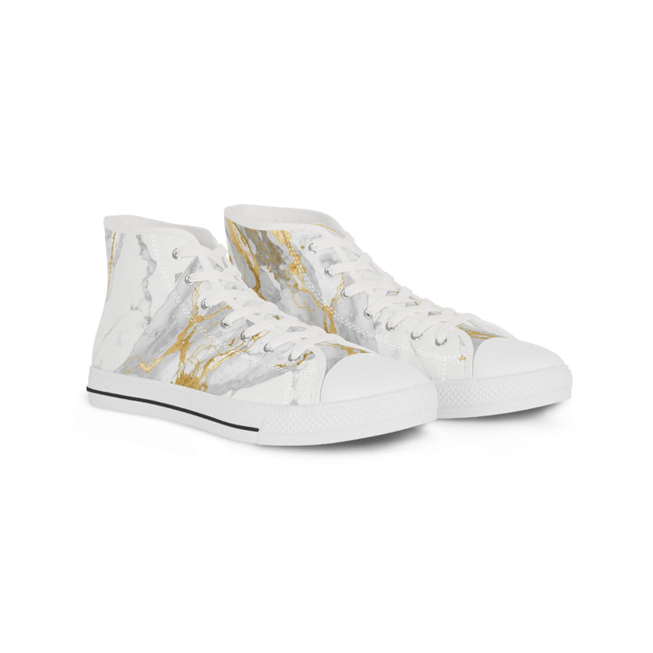 Men’s Marble Gold High Top Sneakers – Trendy, Luxe & All-Day Comfort