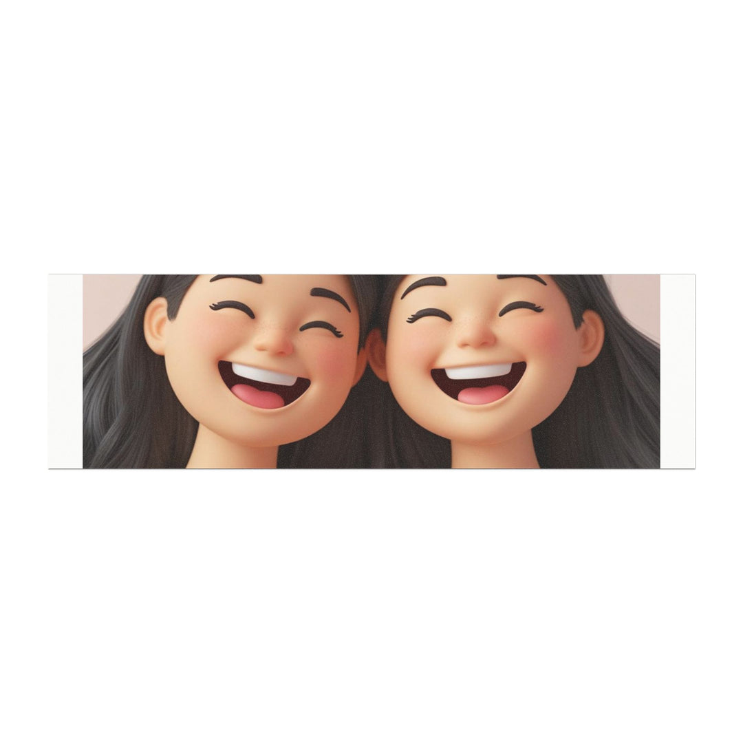 Custom Car Magnet – Cute 3D Cartoon Smiling Girls, Friendship & Joy