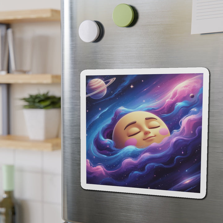 Custom Die-Cut Magnet – Dreamy Galaxy Moon, Cute Space Fridge Decor