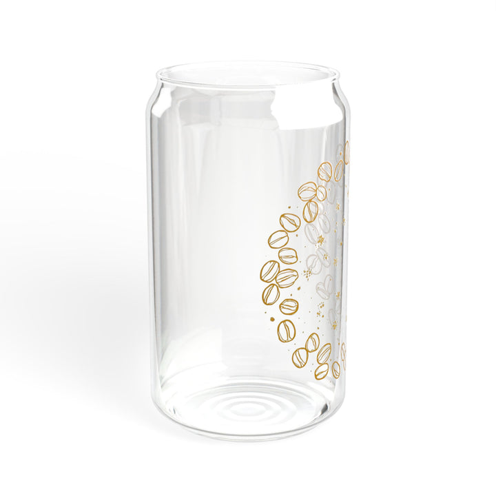 16oz Coffee Lovers Sipper Glass – Modern Café Vibes, Bamboo Lid & Straw