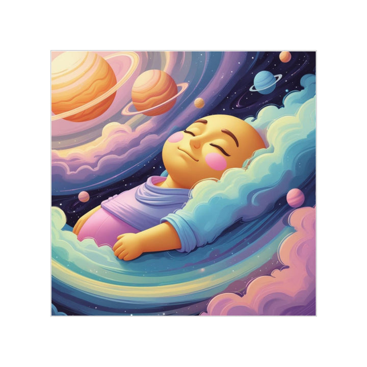 Dreamy Cosmic Baby Square Transparent Sticker – Weatherproof Outdoor Decal