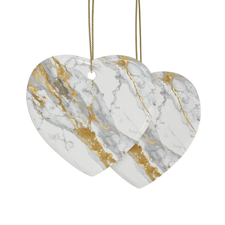 Custom Marble-Effect Ceramic Ornaments – Elegant Gold Veins, 1-20pcs