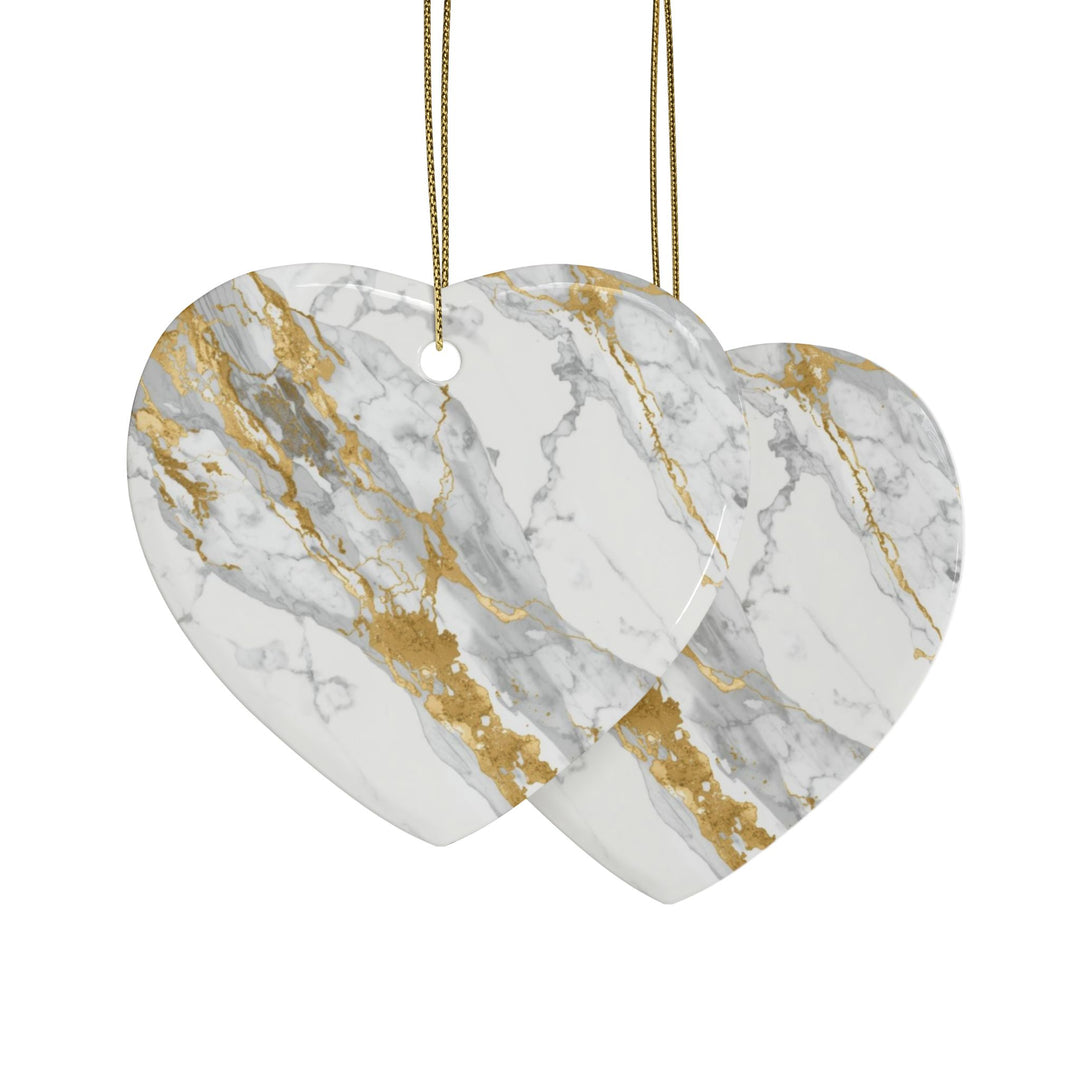 Custom Marble-Effect Ceramic Ornaments – Elegant Gold Veins, 1-20pcs
