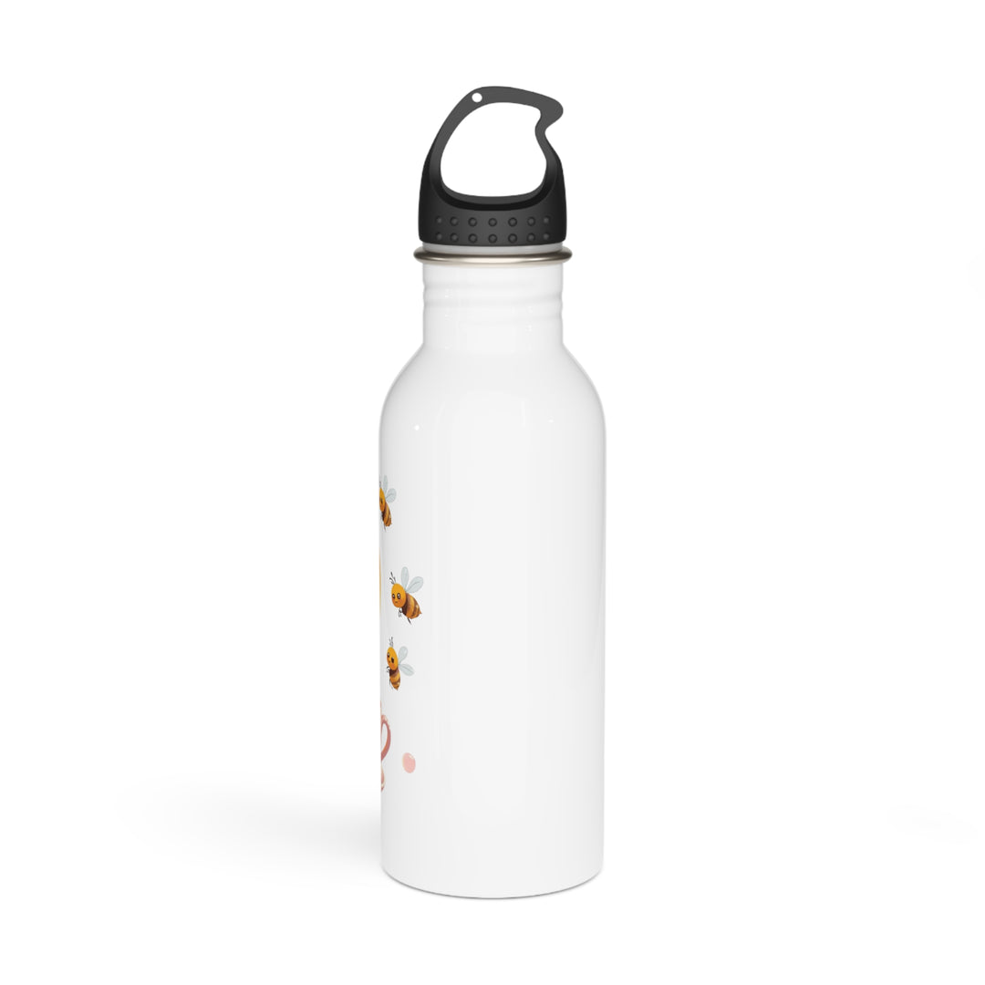Stainless Steel Water Bottle - Cute Bees & Honey Pink Teacup | 20oz Insulated