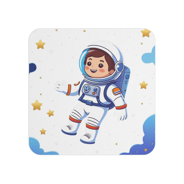 Space-Themed Square Coasters (50/100 pcs) – Cute Astronaut Kids Party Decor