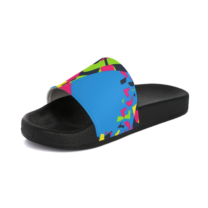 Men’s Custom Slide Sandals – Bold Geometric Neon Urban Comfort Slides