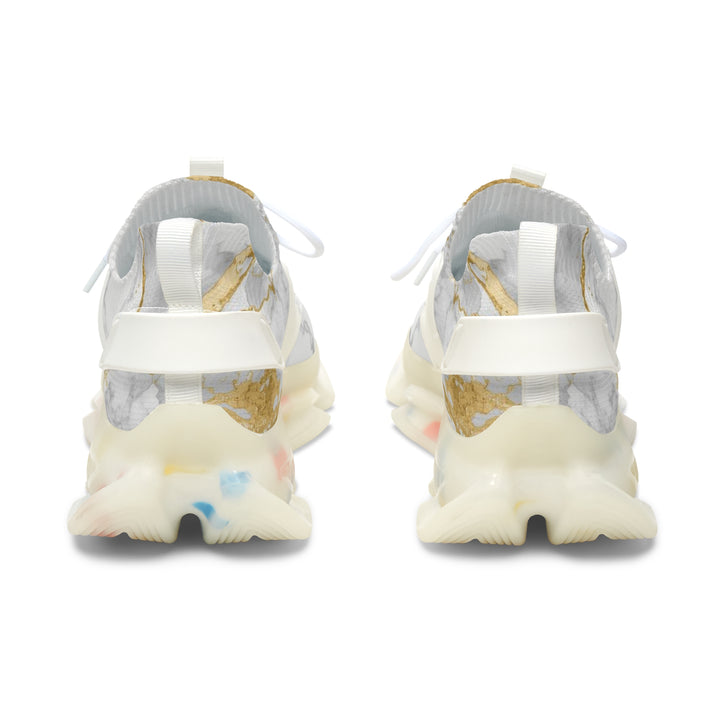 Chic Marble-Print Women's Mesh Sneakers – Fashion-Forward Comfort
