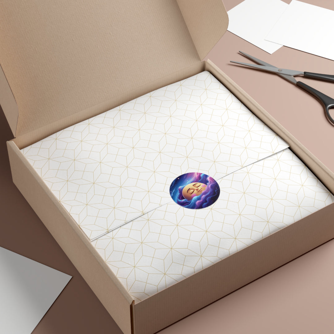 Custom Round Vinyl Sticker – Dreamy Galaxy Moon | Waterproof & Trendy