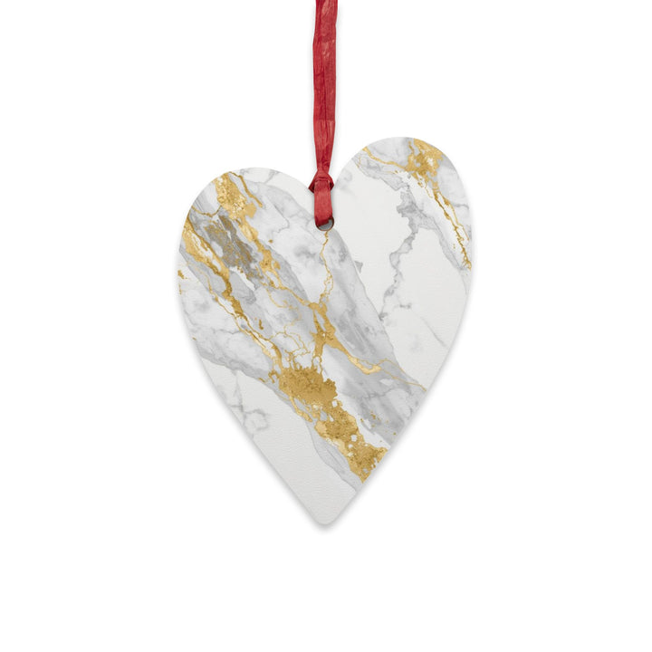 Handcrafted Wooden Ornaments – Marble & Gold Luxe, Rustic Chic Decor