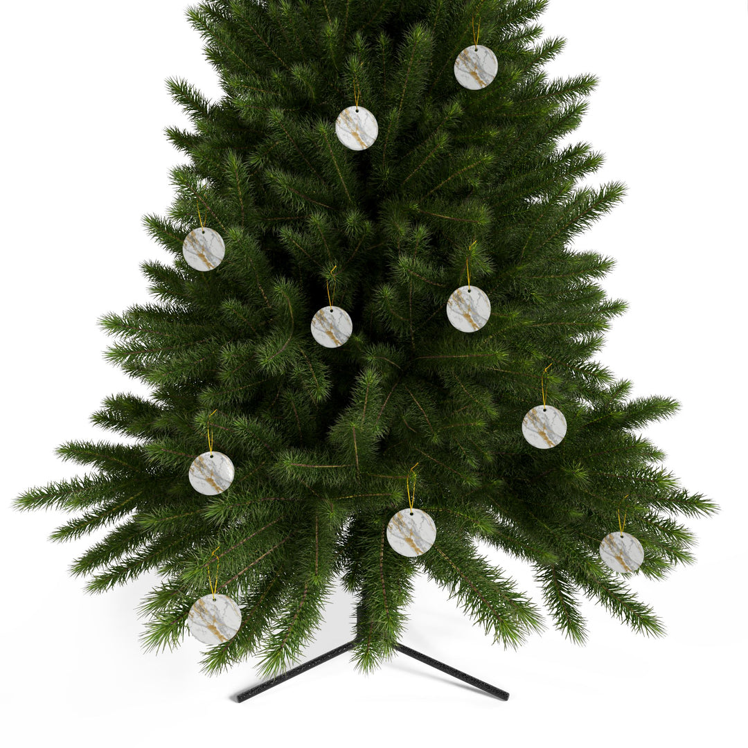 Custom Marble Gold Double-Sided Ceramic Ornaments – Luxe, Modern Decor