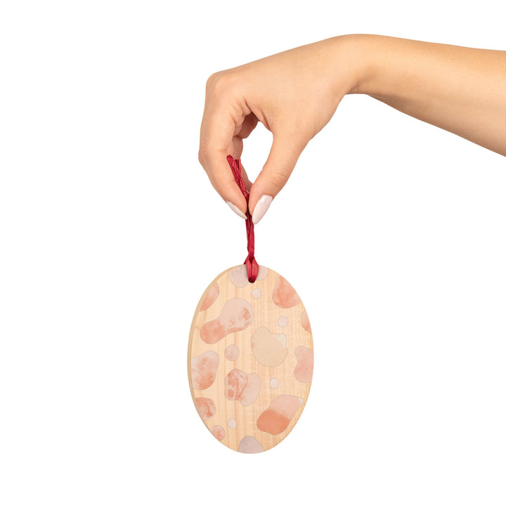 Handcrafted Wooden Ornaments – Modern Abstract Watercolor, Magnetic & Giftable