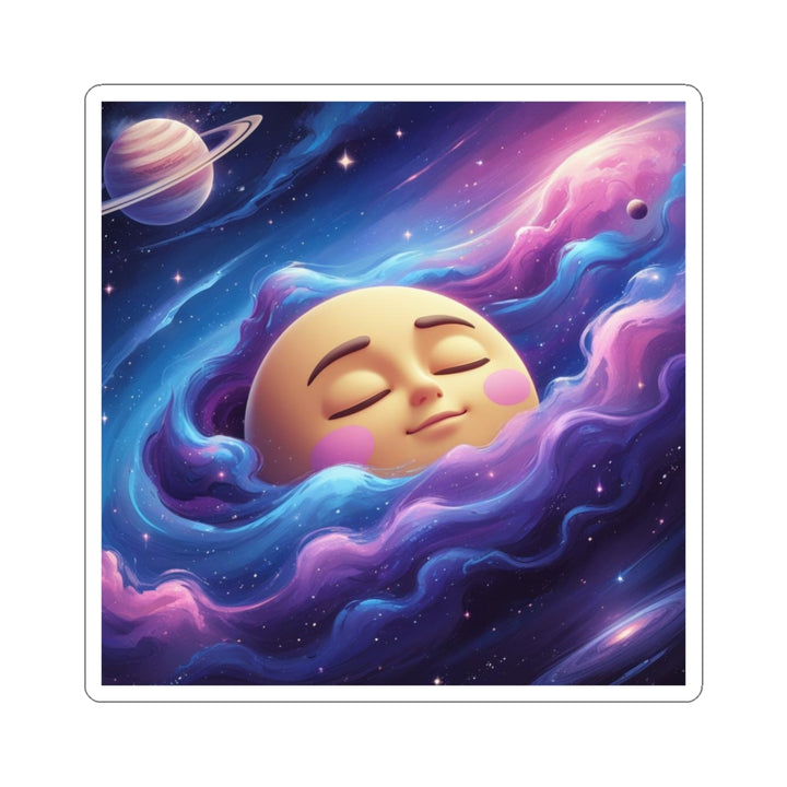 Galaxy Moon Kiss-Cut Sticker – Cute Space Design, Durable & Customizable