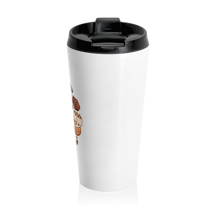 Whimsical Café Stainless Steel Travel Mug – Insulated, Spill-Proof, 15oz