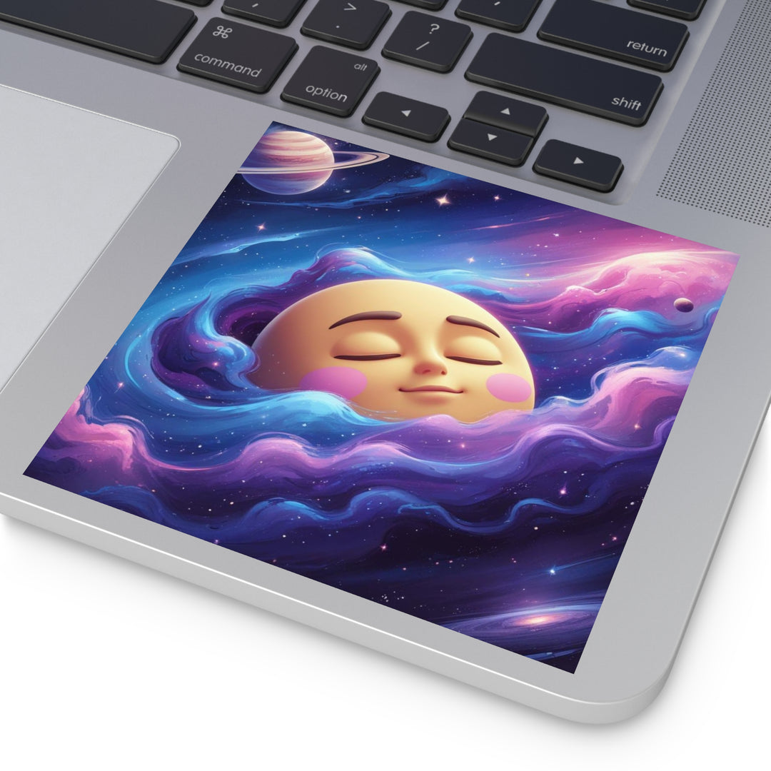 Dreamy Galaxy Moon Laminate Square Sticker – Waterproof, Scratch-Resistant