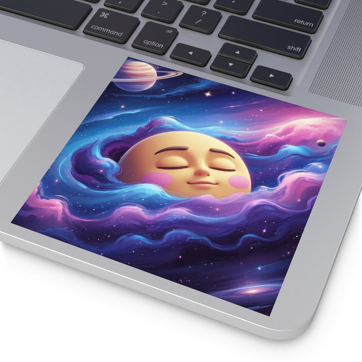 Dreamy Galaxy Moon Laminate Square Sticker – Waterproof, Scratch-Resistant