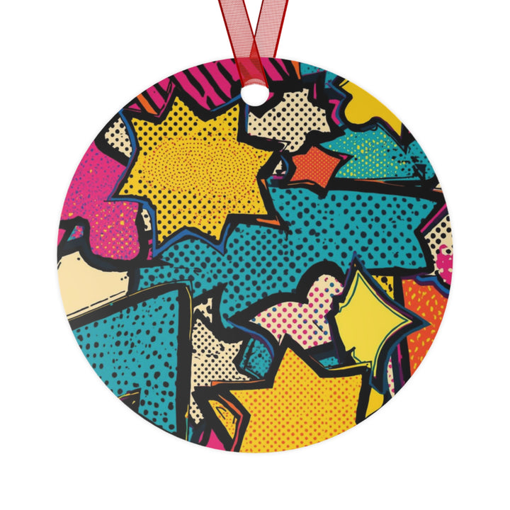Pop Art Comic Metal Ornament – Custom, Glossy, Chic Holiday Decor Gift