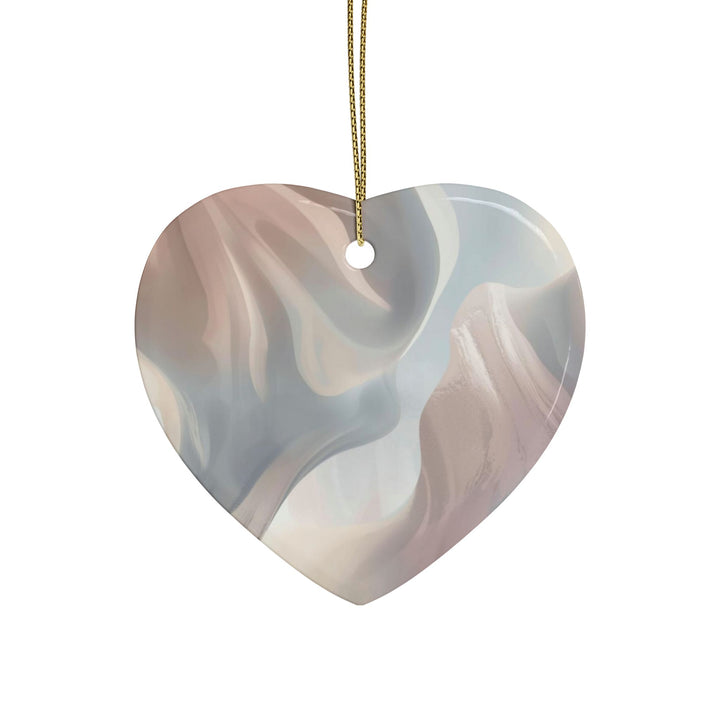 Personalized Ceramic Ornaments – Abstract Pastel Shapes, Custom Keepsake