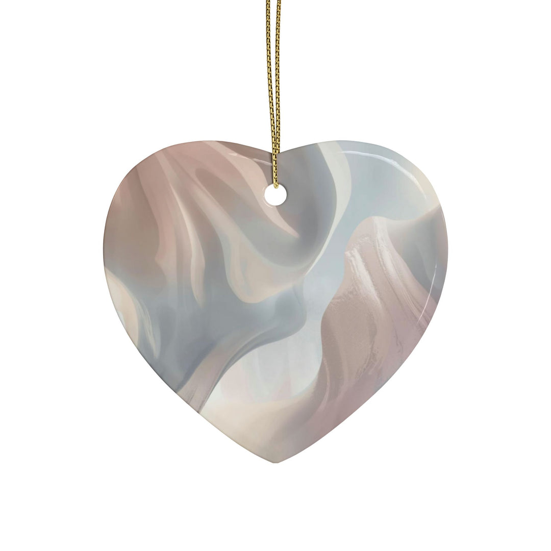Personalized Ceramic Ornaments – Abstract Pastel Shapes, Custom Keepsake