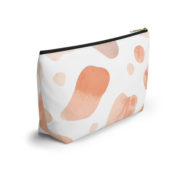 Chic T-Bottom Accessory Pouch – Blush & Peach Abstract Watercolor Design