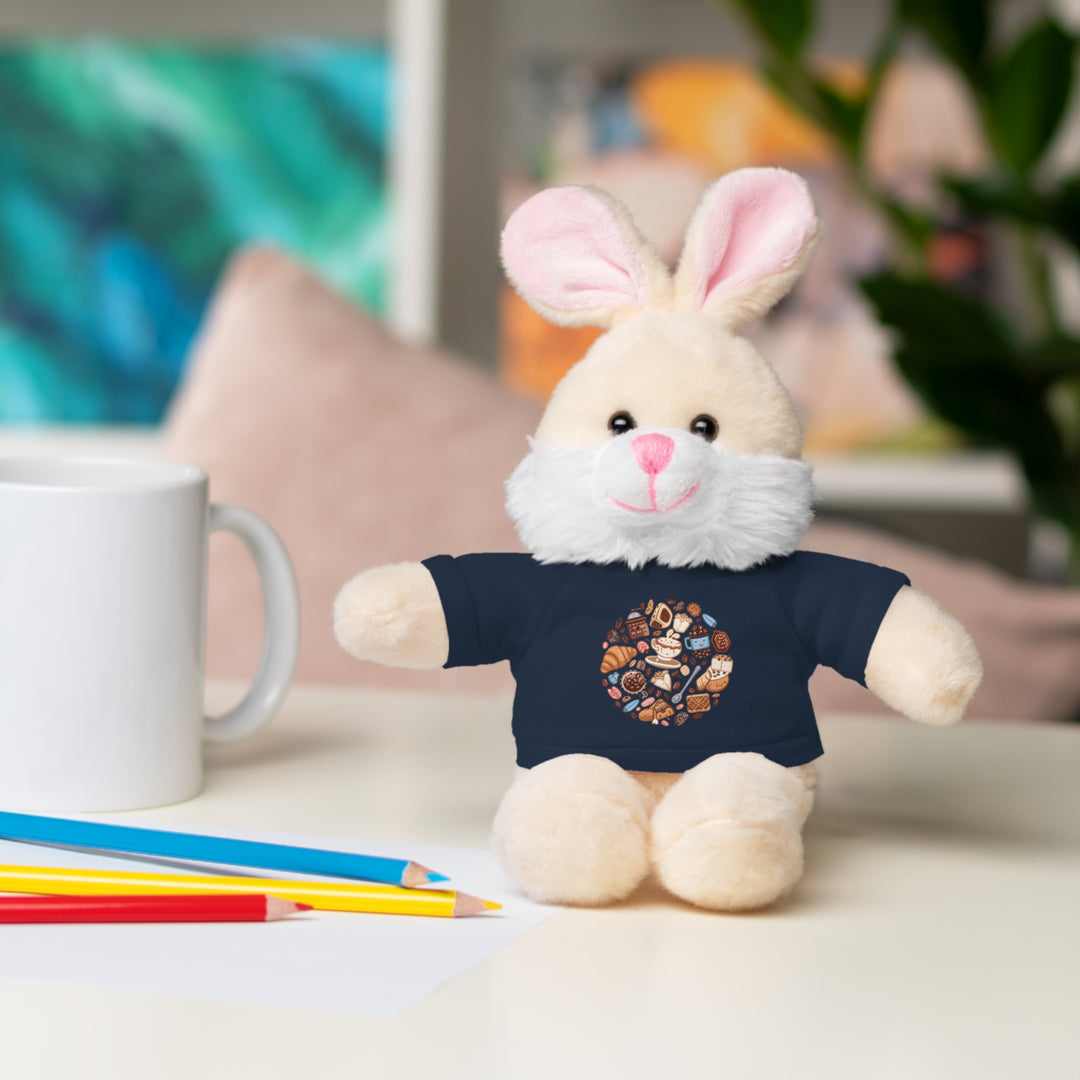 Custom Stuffed Animal w/ Coffee & Dessert Tee – Cute Plush Gift 8”