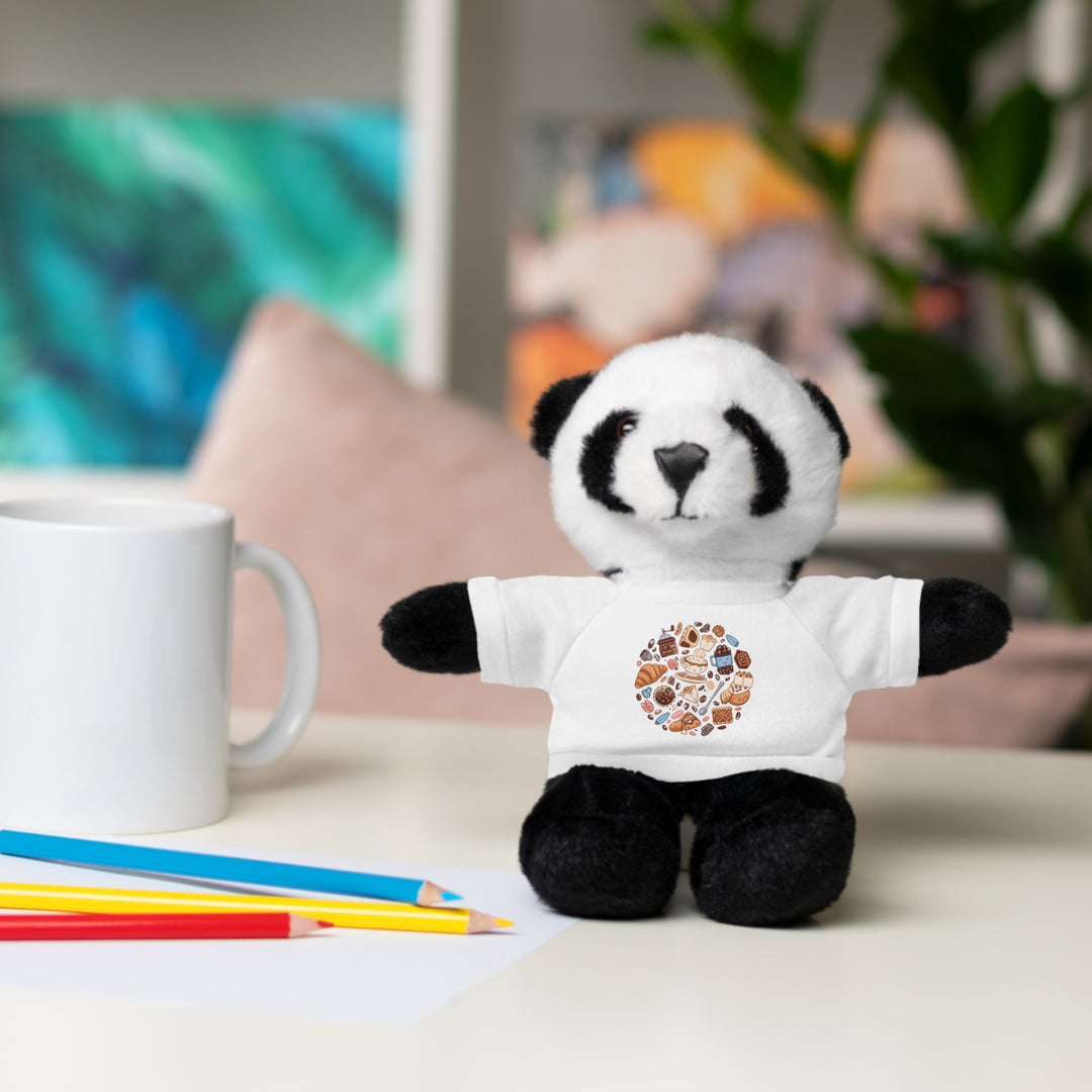 Custom Stuffed Animal w/ Coffee & Dessert Tee – Cute Plush Gift 8”