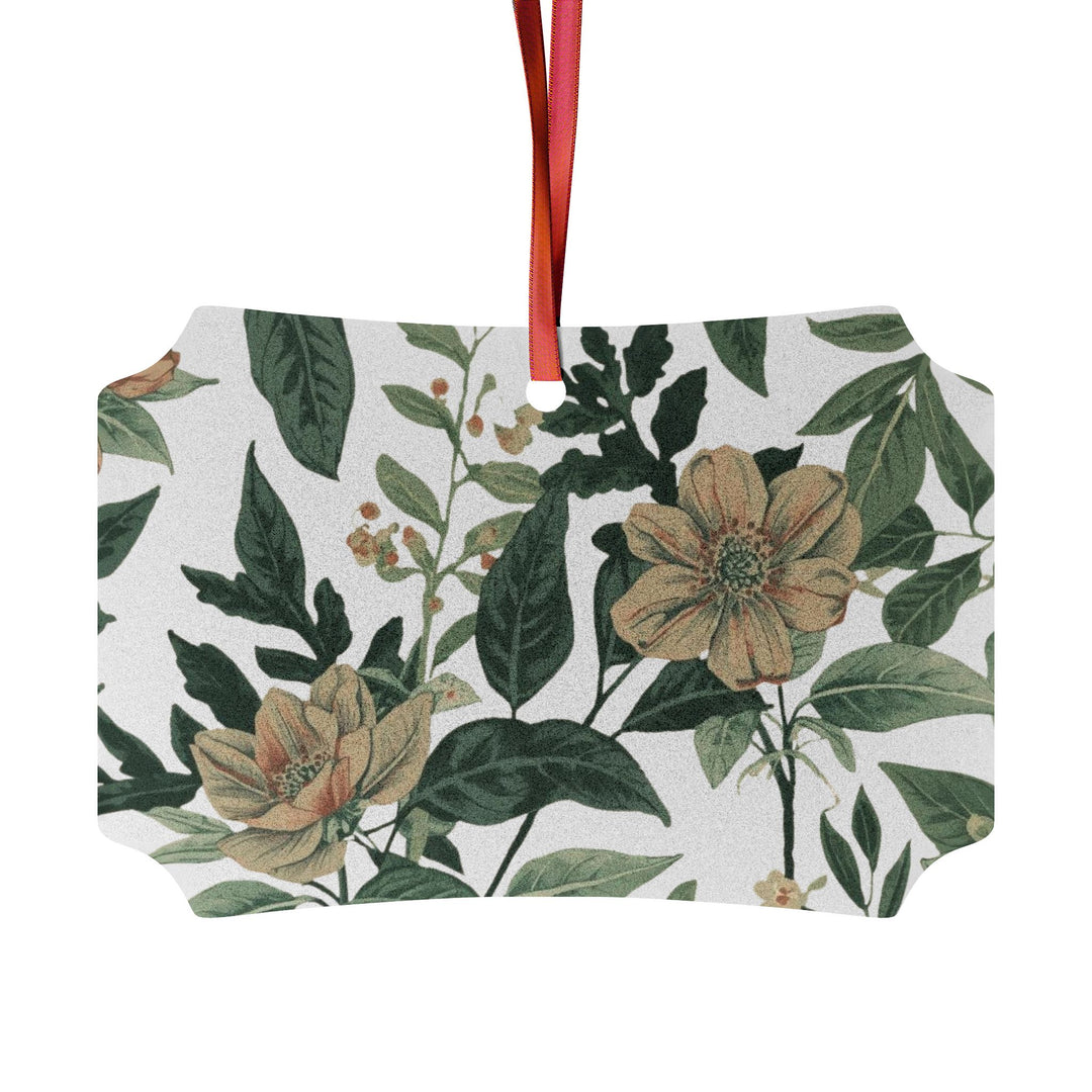 Vintage Floral Aluminum Ornament – Elegant Matte, Personalize & Gift (1-20pc)