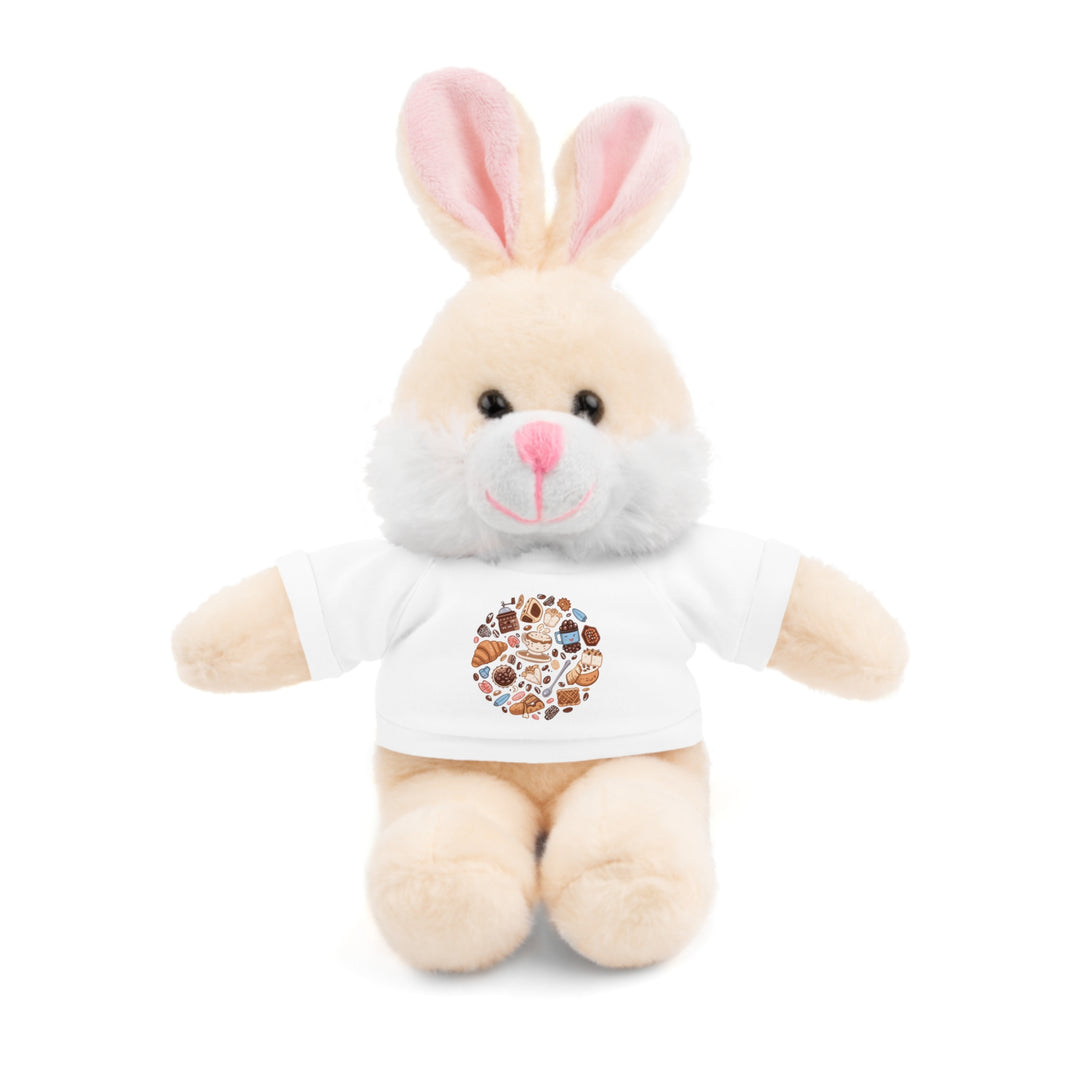 Custom Stuffed Animal w/ Coffee & Dessert Tee – Cute Plush Gift 8”