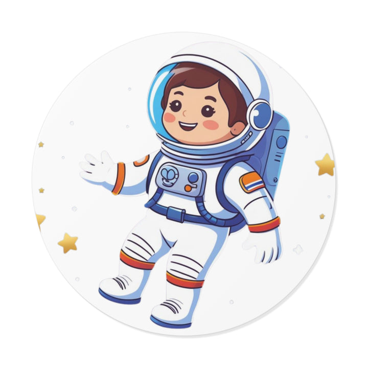 Custom Space Astronaut Round Vinyl Sticker – Cute, Durable, Waterproof Decal