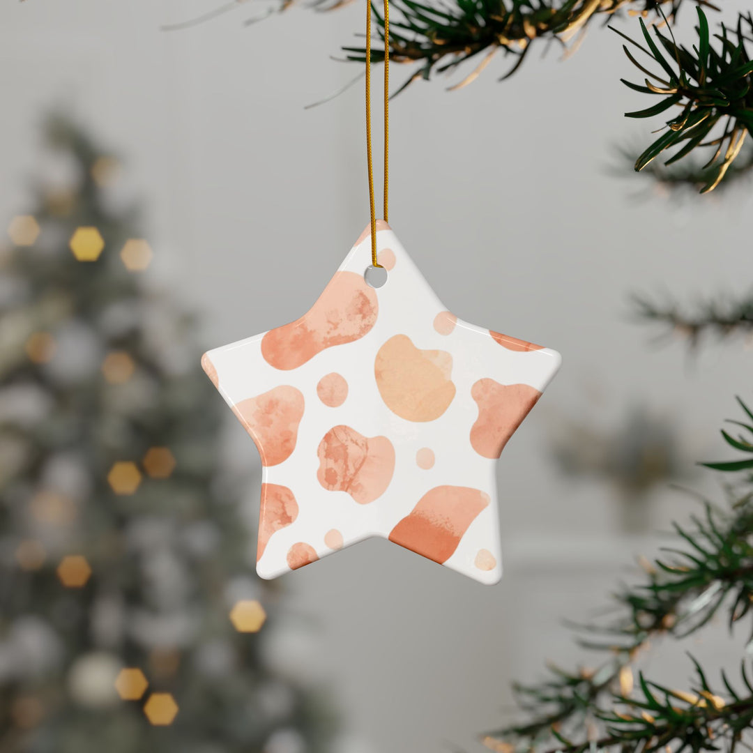 Custom Double-Sided Ceramic Ornaments – Modern Watercolor Abstract Print