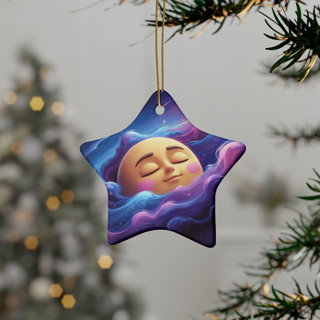 Personalized Galaxy Ceramic Ornaments – Custom Cute Moon Decor (1-20pcs)