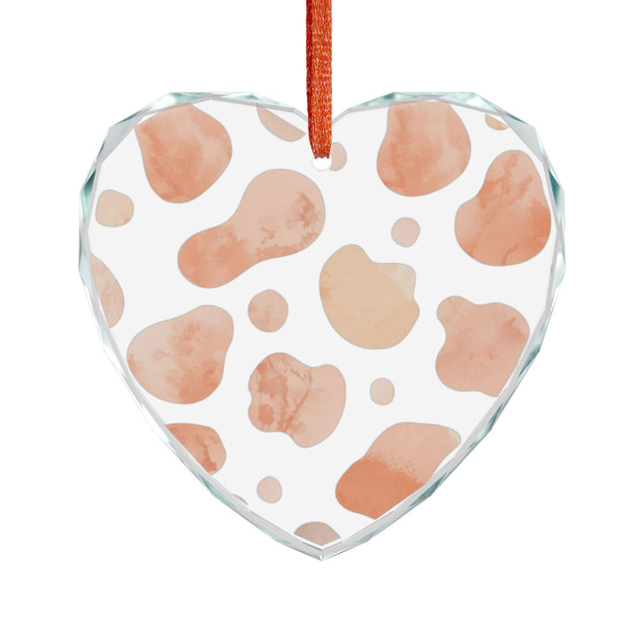 Abstract Blush Crystal Glass Ornament – Modern Handcrafted Home Decor