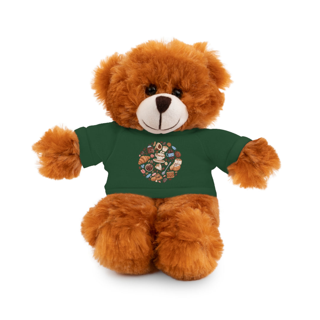 Custom Stuffed Animal w/ Coffee & Dessert Tee – Cute Plush Gift 8”