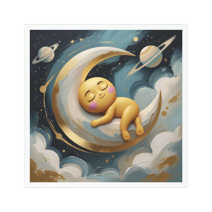 Custom Car Magnet – Cute Celestial Baby Moon Design, Weatherproof & Removable