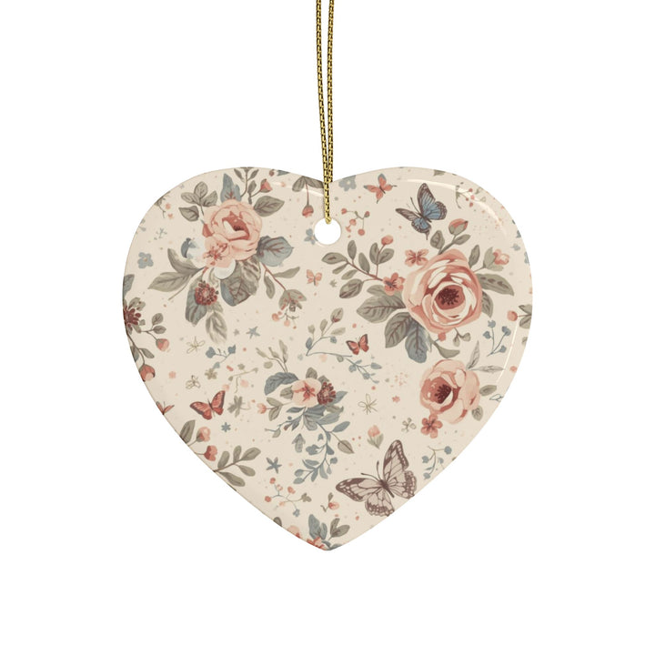 Personalized Ceramic Ornaments – Vintage Floral, Custom Keepsake Gift (1-20pcs)
