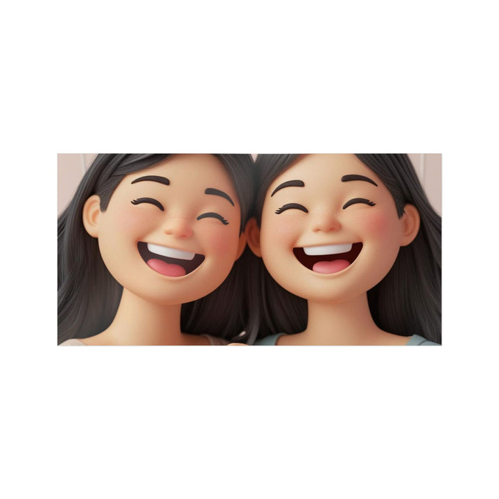 3D Cartoon Friendship Die-Cut DTF Sticker – Waterproof, Vibrant & Trendy