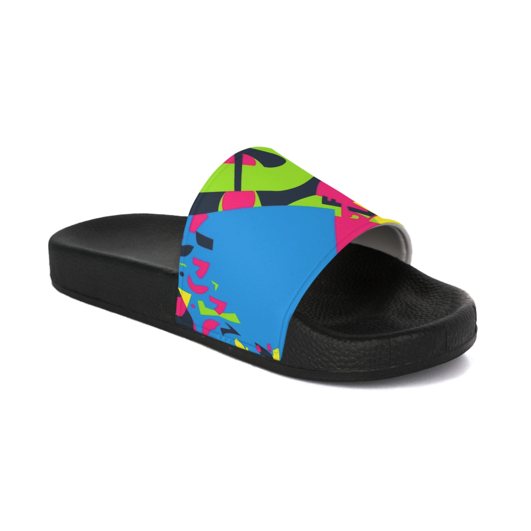 Neon Geometric Women's Slide Sandals – Trendy, Personalized, All-Day Comfort