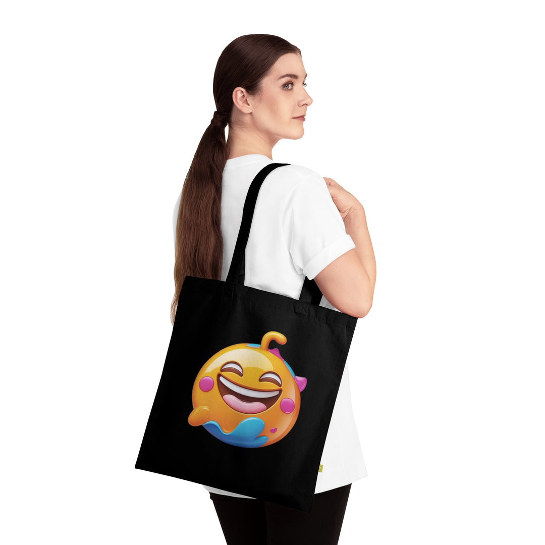Emoji Joy Organic Cotton Tote Bag – Eco-Friendly, Trendy & Fun Accessory