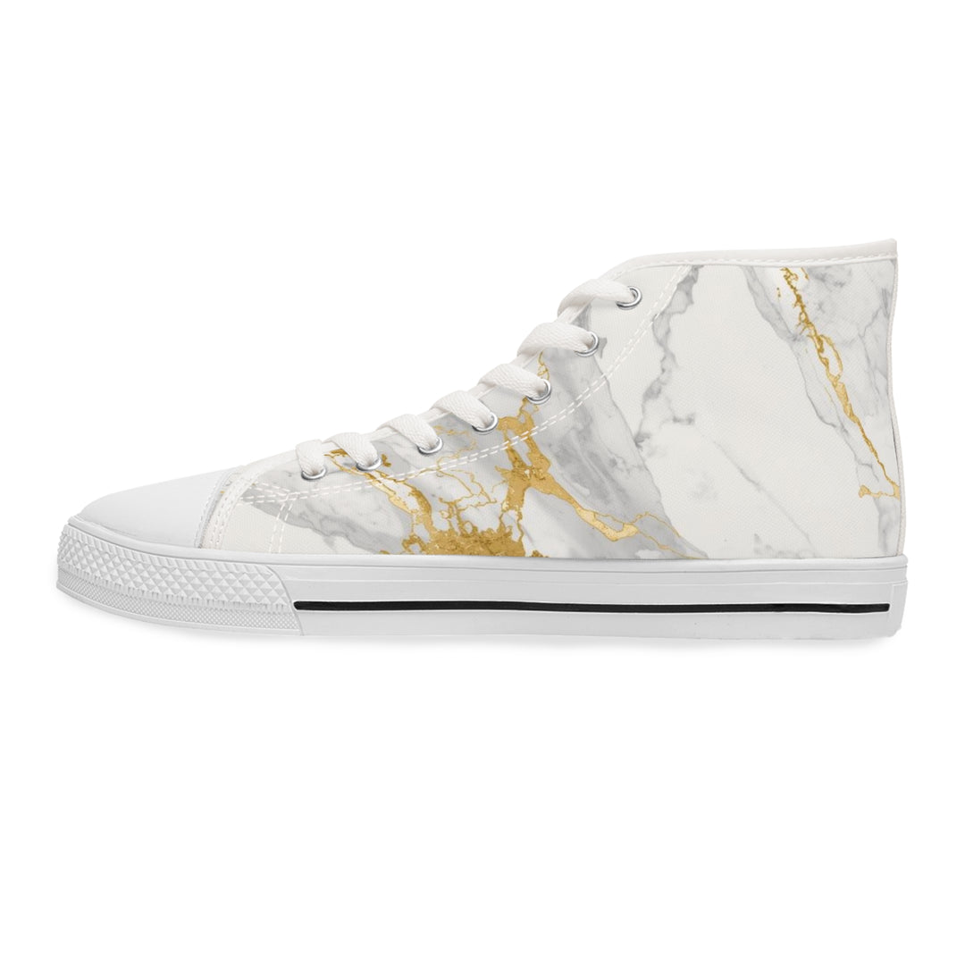 Women's Marble High Top Sneakers – Gold Vein Luxe, Stylish & Comfy
