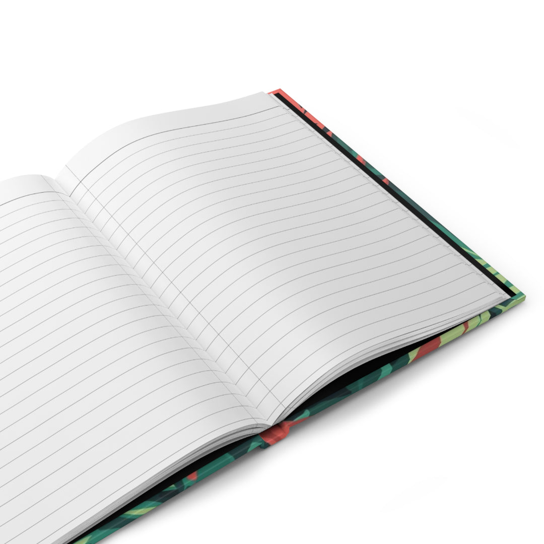 Vibrant Tropical Matte Hardcover Journal – Custom Jungle Leaf Design, 150 Pages