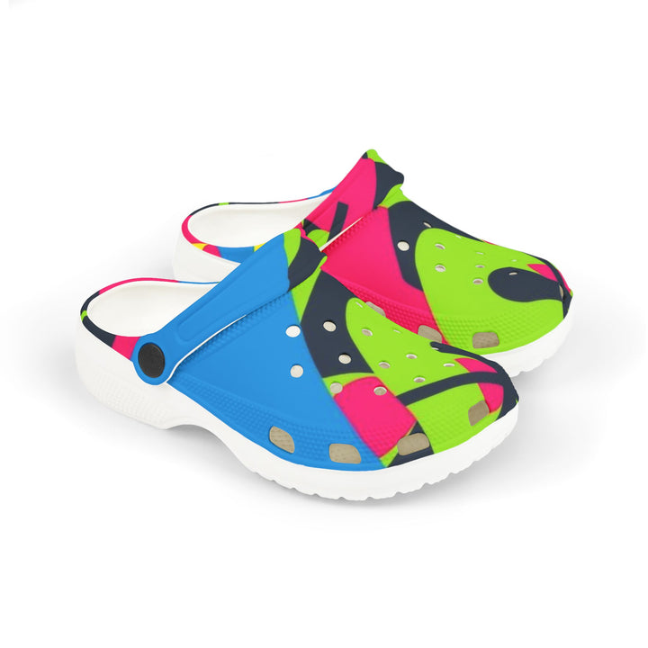 Kids’ Vibrant EVA Foam Clogs – Bold Geometric Prints & Fun Charms