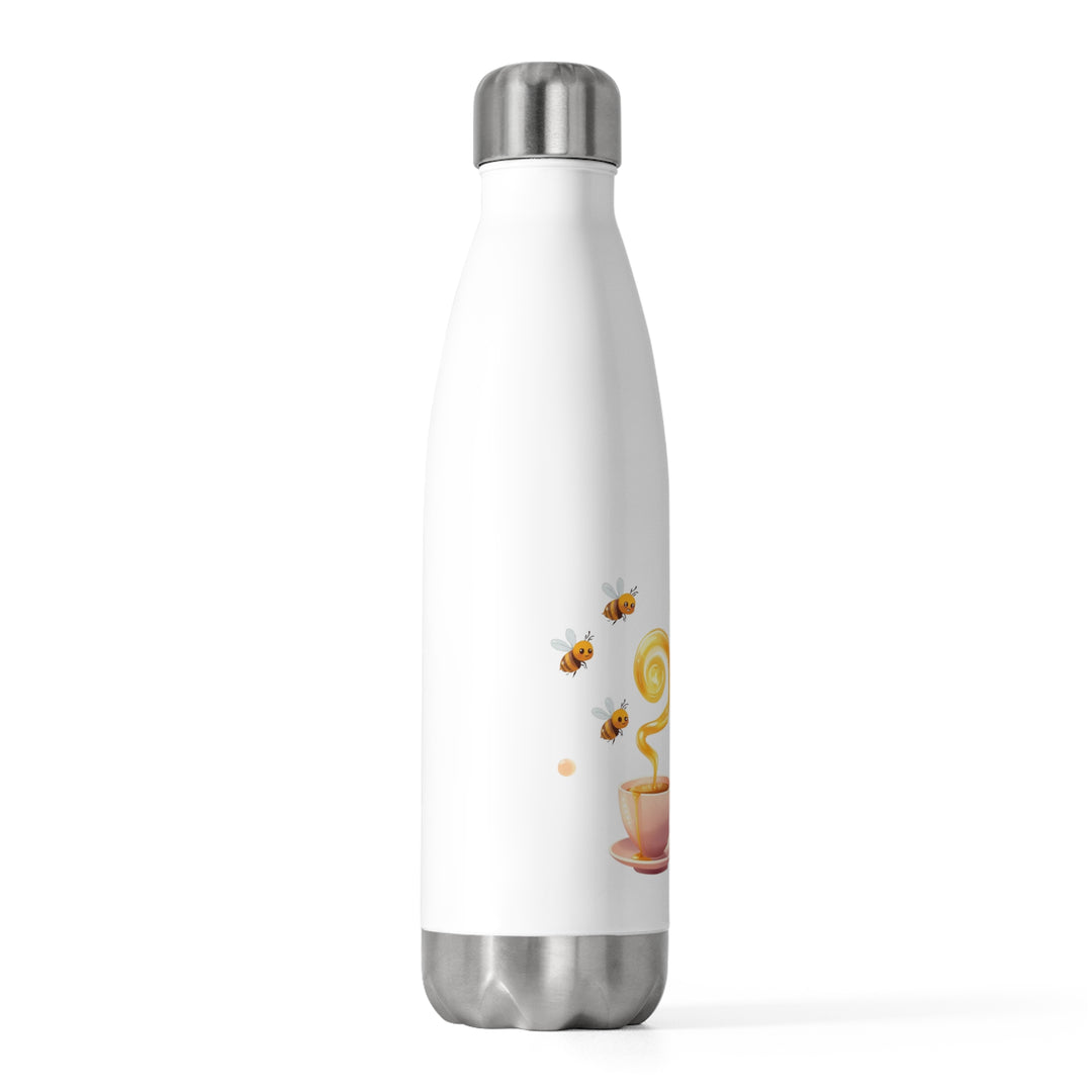 20oz Insulated Bottle – Cute Bee & Honey Teacup Design, Hot/Cold, Eco-Chic