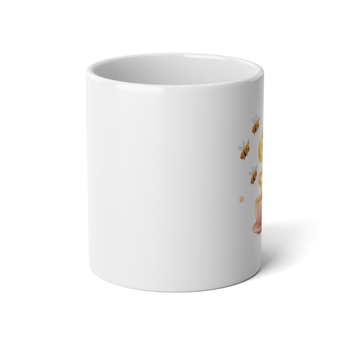 Jumbo 20oz Mug – Cute Pink Teacup & Bees Design for Coffee Lovers