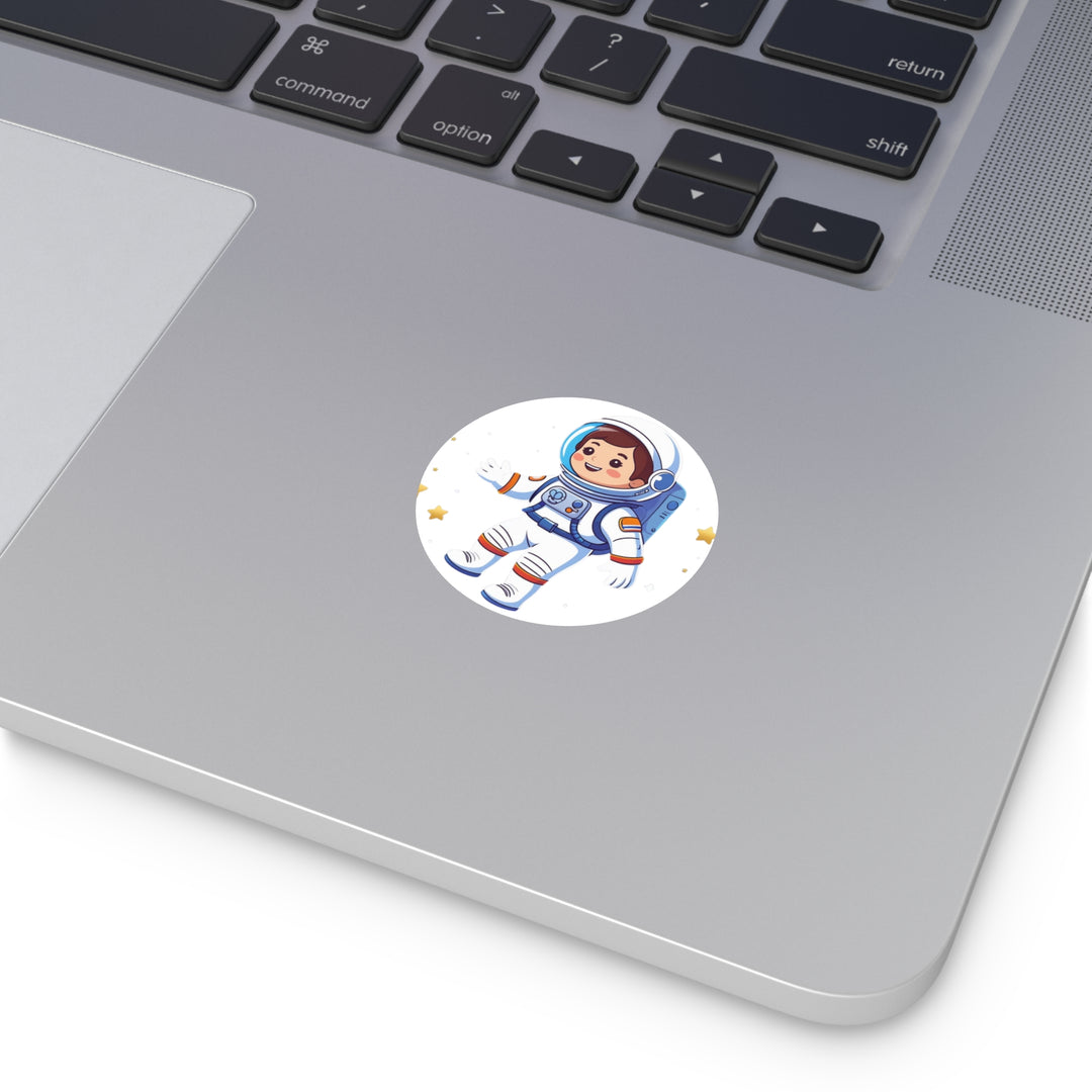 Custom Space Astronaut Round Vinyl Sticker – Cute, Durable, Waterproof Decal